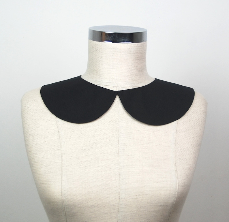 Detachable black Peter Pan Collar Adjustable collar Necklace Collar accessory Addams family black collar image 3