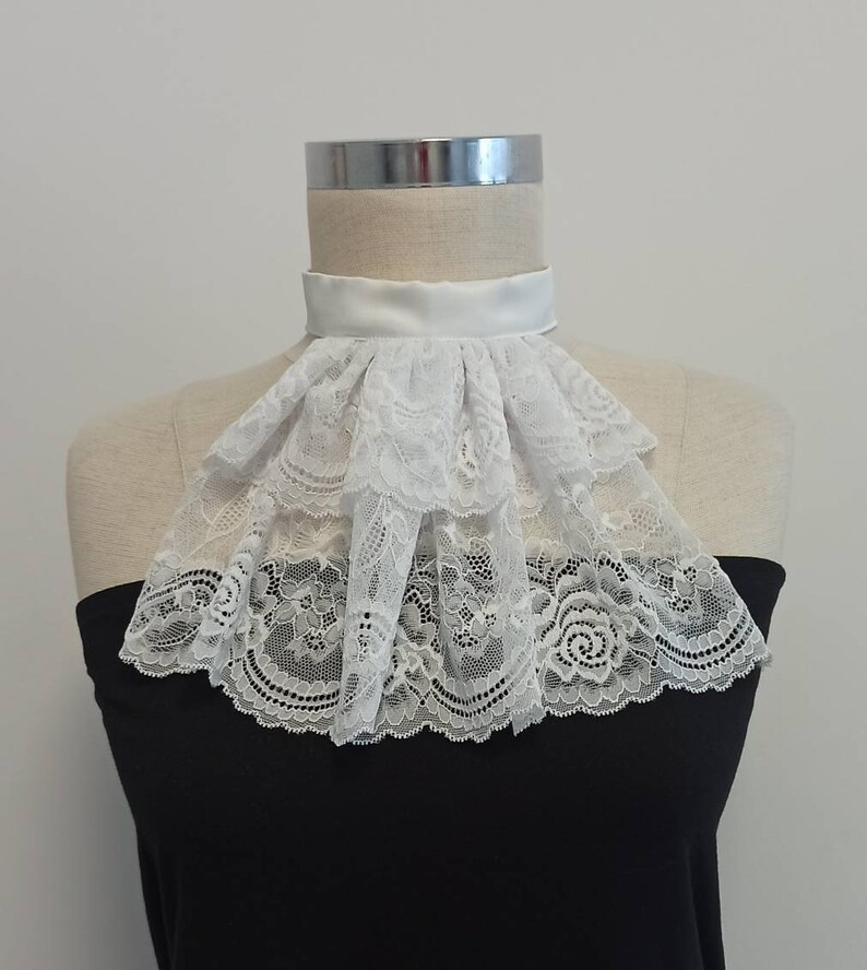 White Ruffle Jabot WHITE JABOT Choir Uniform Lace Jabot Collar Ruffle - Etsy
