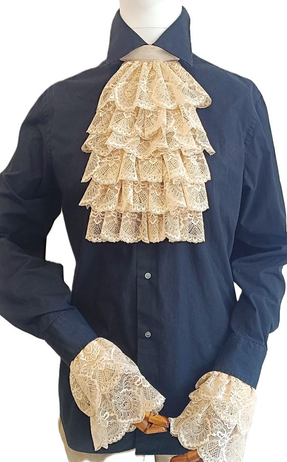 Victorian Lace Jabot & Manschetten-Set Von Yeahdor – Weißes Spitzen-Accessoire Für Kostüme & Mottopartys