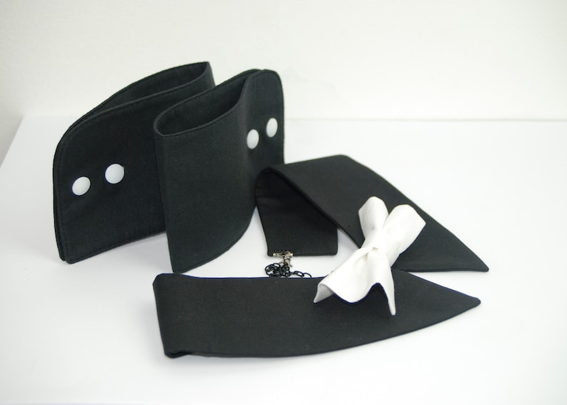 Chippendales Costume collar and Cuffs Set detachable Collar Etsy Ireland
