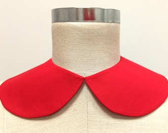 Cuello rojo desmontable, Collar rojo Peter Pan, Cuello extraíble, Collar collar