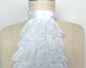 Victorian Lace Jabot Collar, Ruffle Cosplay Costume