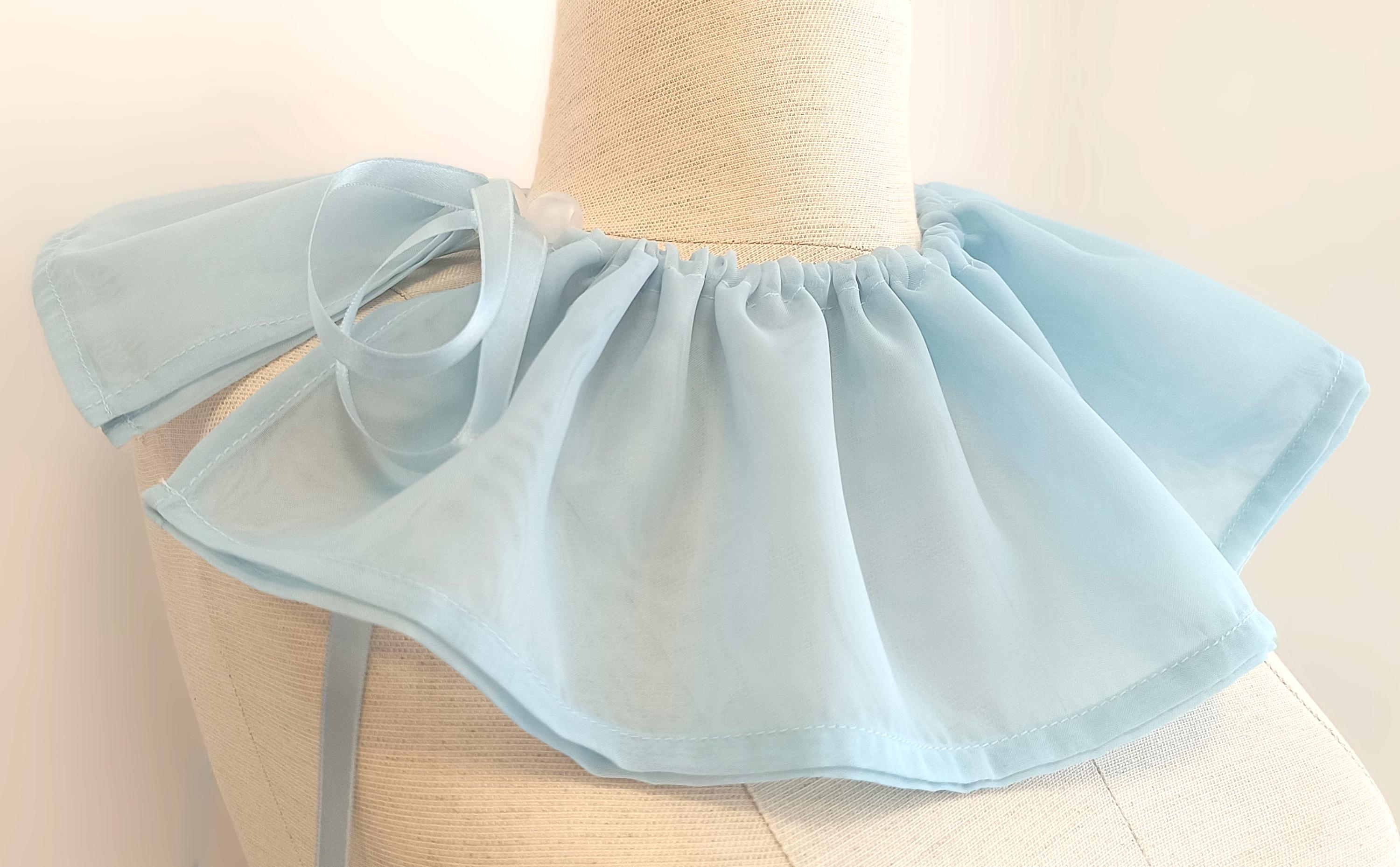 Blue Ruffle Clown Collar – Victorian Detachable Ruff Pierrot, Harlequin ...