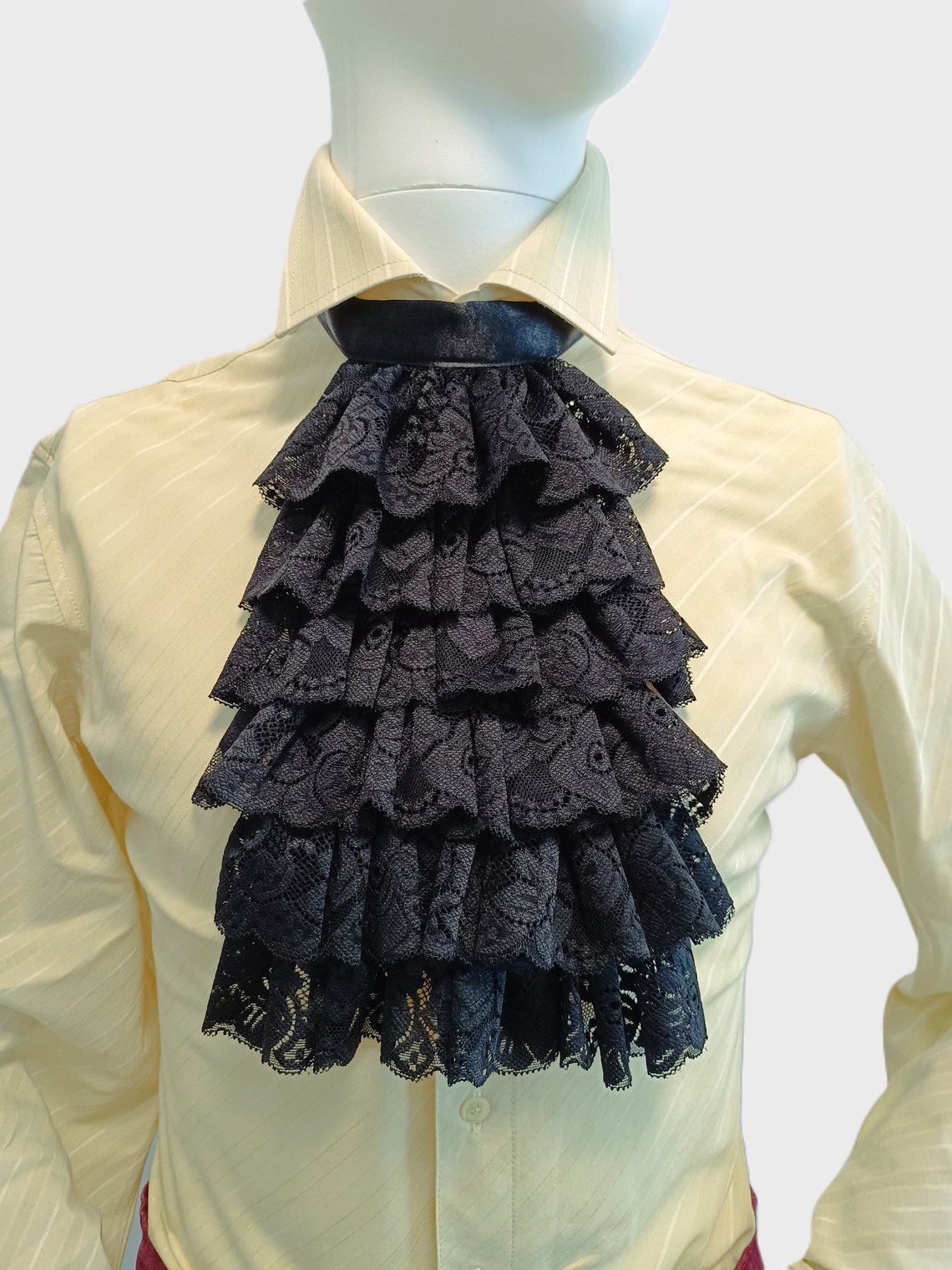 Victorian Jabot Collar and Wrist Cuffs Historical Ruffle Collar and ...