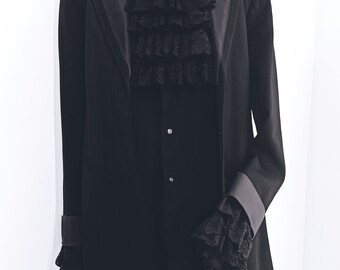 HOBBIESAY 1PC Noir Jabot Col Dentelle Jabot Cravate Volants Amovible Col Colonial Accessoire Costume Pour Femmes Hommes Halloween Tenues Cosplay Déguisement