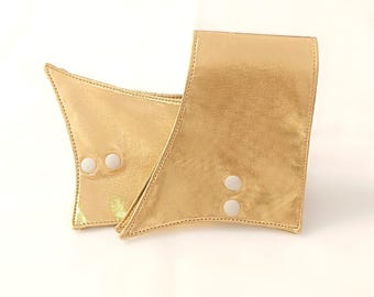 Golden Costume Cuffs , Handmade Halloween Pharaoh & Disco wrist Accessoriess stage shows, cabaret, masquerade parties , gold party accessory