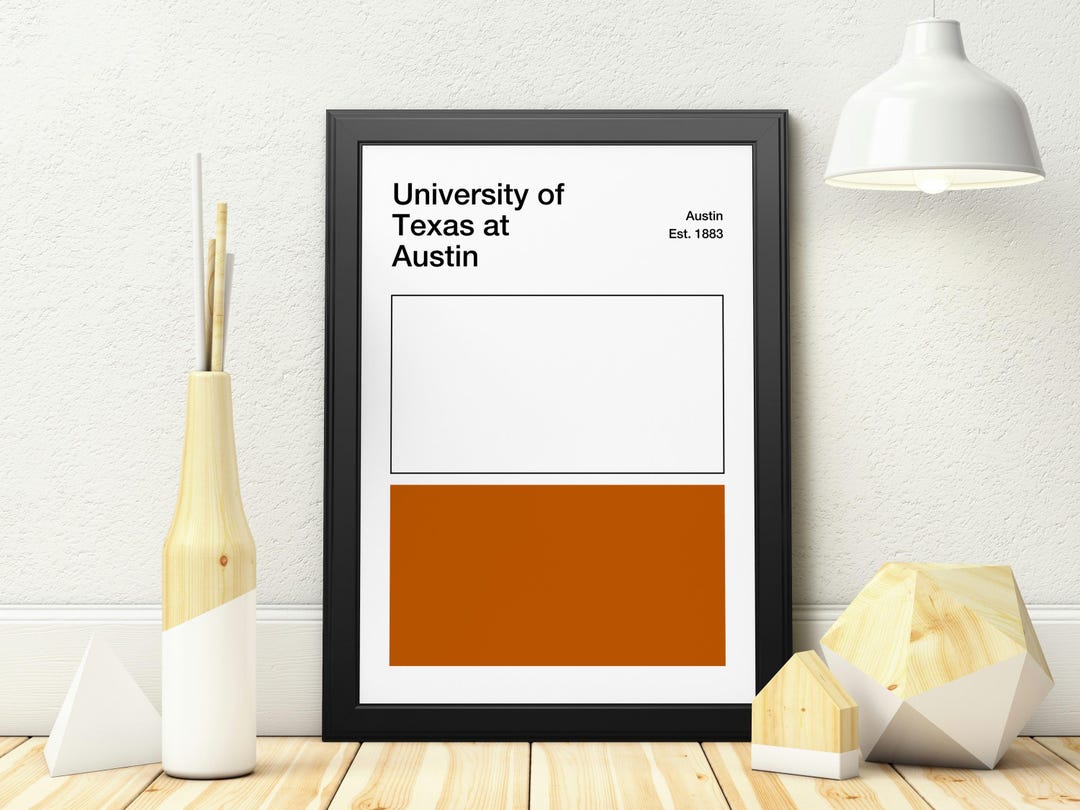 Ut Austin Colorw University of Texas at Austin Color Block Poster | Minimalist Wall Art ...