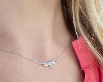 Dragonfly Necklace: whisper I love you heaven faith God memorial grief memory angel dainty boxed inspirational jewelry gift encouragement