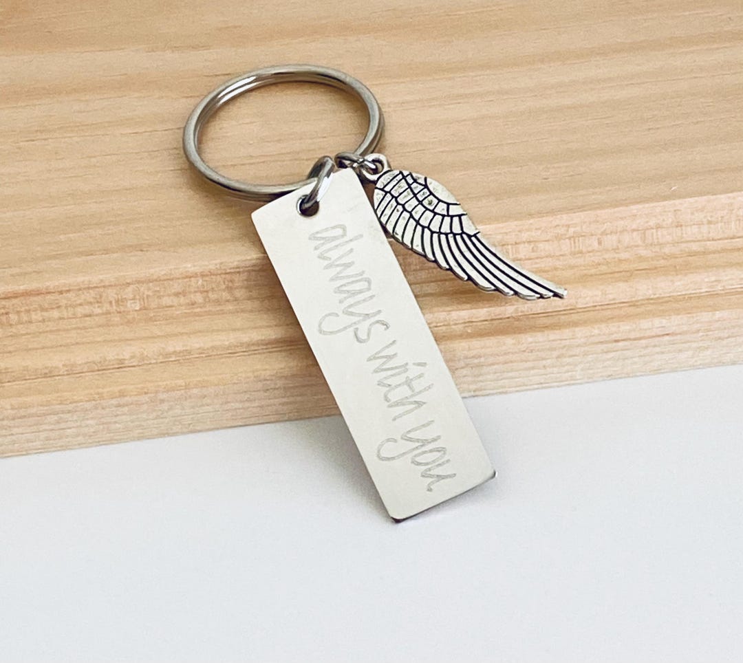 Wing Hong Key Chain Angel Wing Key Chain. Personalized Stainless Steel Key Chain. Engraved ...