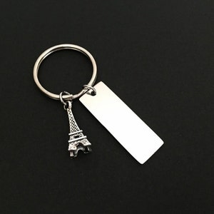 Eiffel Tower Key Chain. Personalized Stainless Steel Key - Etsy