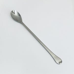 Personalized Shiny Stainless Steel Long Handle Coffee Spoon. Customized Dessert Spoon. Engraved Silverware. Gift for Her. Birthday. Wedding.
