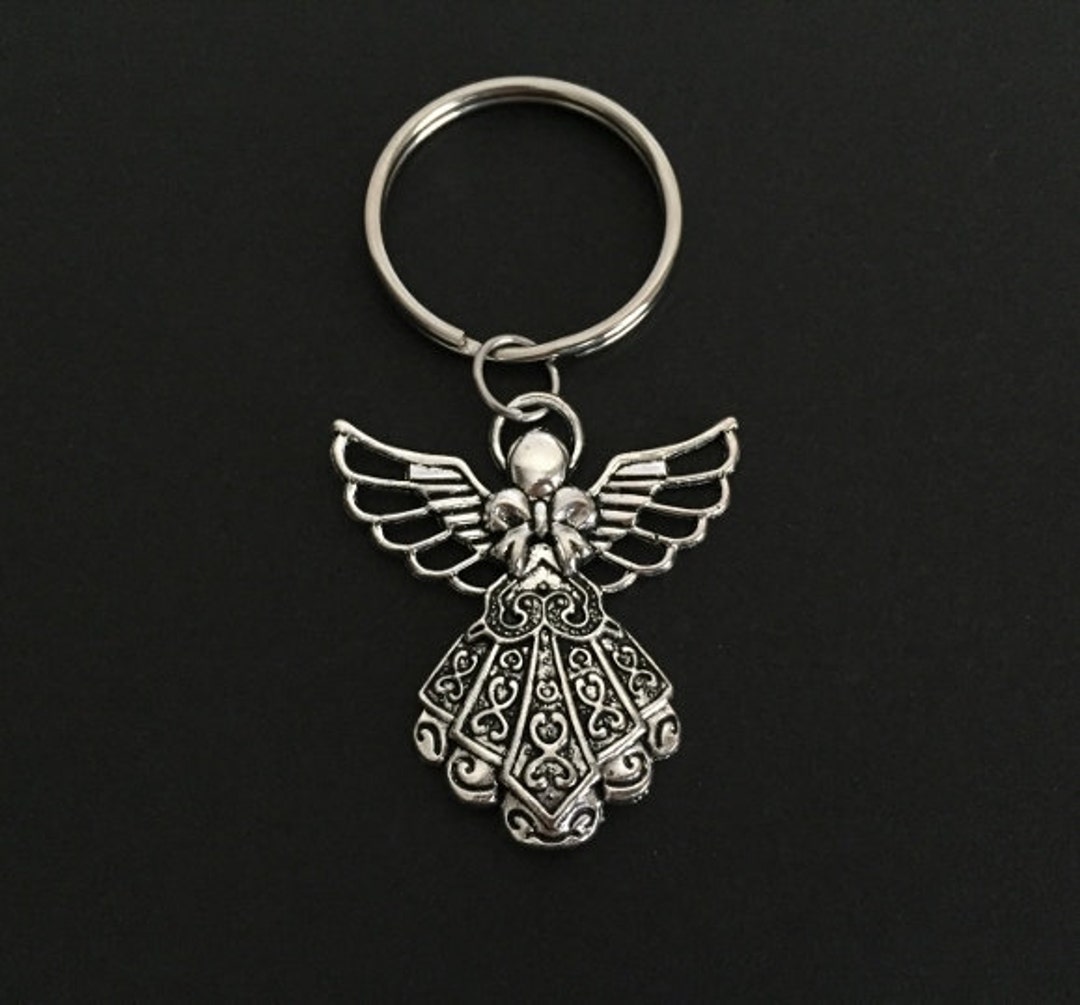 Guardian Angel Key Chain. Angel Charm Key Chain. Memorial Key Chain ...