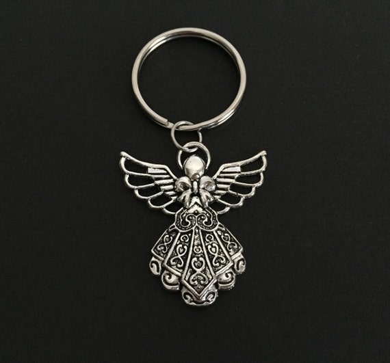 Guardian Angel Key Chain. Angel Charm Key Chain. Memorial Key Etsy