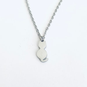 Initial Cat Necklace. Personalized Cat Necklace. Cat Lover Necklace. Stainless Steel Cat Necklace. Lucky Cat Necklace. Gift for Cat Lovers.