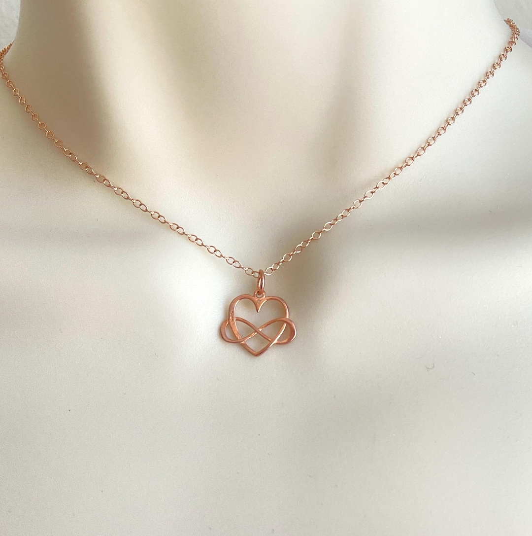 Infinity Heart Necklace. Sterling Silver. Gold. Rose Gold. Infinity ...