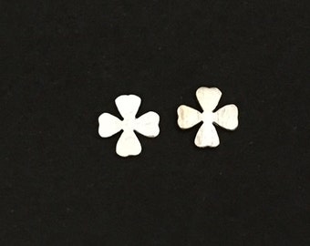 Sterling Silver Clover Earrings. Tiny Four Leaves Clover Studs. Lucky Clover Studs. Good Luck Earrings. Clover Earrings. Cute Tiny Studs