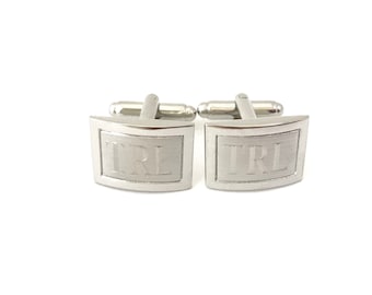 Personalized Cufflinks. Initial Silver Cuffinks. Engraved Cuff Links. Silver Personalized Cufflinks. Groomsmen Gift. Wedding. Gift for Dad.