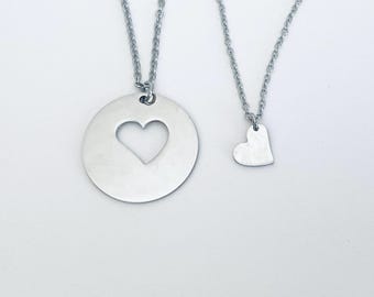 Mother Daughter Necklace Set. Stainless Steel Necklaces. Matching Family Necklaces. Generation Necklace. Mother Daughter Necklace Set.