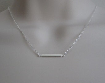 Sterling Silver Bar Necklace. Dainty Layer Necklace. Sterling Silver Jewelry. Modern Jewelry. Everyday Necklace. Thin Sterling Silver Bar.