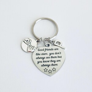 Friendship Key Chain. Best Friend Key Chain. Long Distance Friendship. Besties Gift. Pinky Sweat Key Chain. Initial Key Chain. Everyday Gift