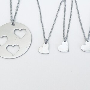 Mother and 3 Daughters Necklace Set. Stainless Steel Necklaces. Matching Family Necklaces. Generation Necklace. Mother Daughter Necklace Set