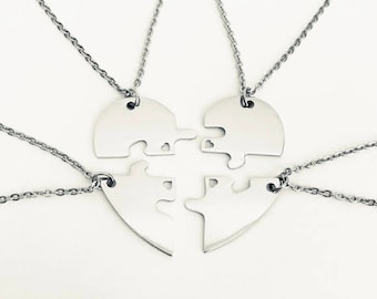 Personalized Stainless Steel Puzzle Necklaces. 4 Puzzle Necklace