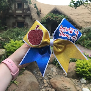 Snow White Inspired Cheer Bow