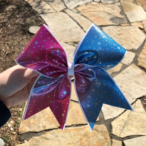 Pink and Blue Stars Cheer Bow - *color placement varies*
