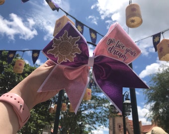Rapunzel Tangled Inspired Cheer Bow