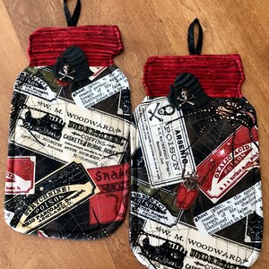 Halloween Mason Jars With Your Favorite Poisons and Nasty Looking Bugs - Pot Holders - Set of Two - Embellishment #1