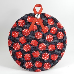 Rolling Dice Pot Holder on Red - Single Pot Holder