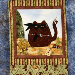 Cowboy Kitty Art Wall Hanging - The Bank Robber