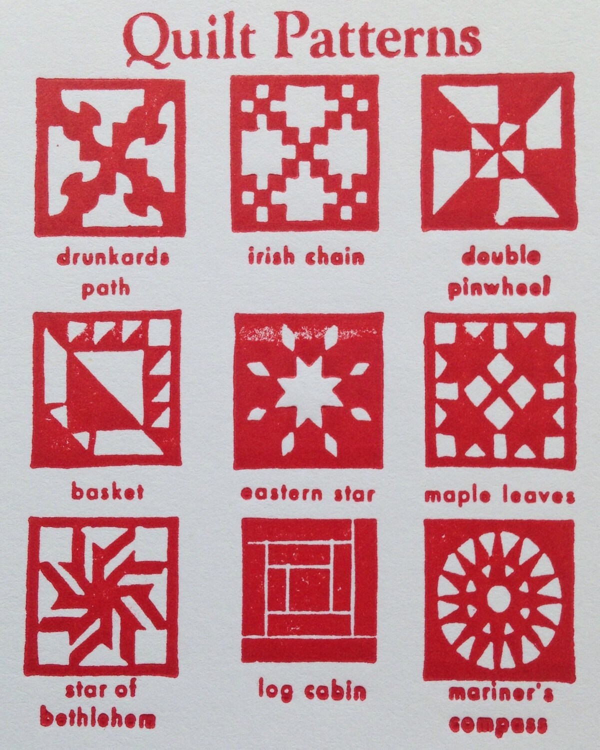 Letterpress Pattern Ten Letterpress Note Cards