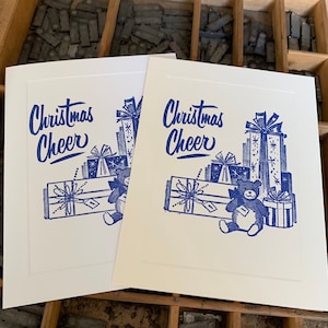Letterpress Christmas Cards: "Christmas Cheer" - Set of 10