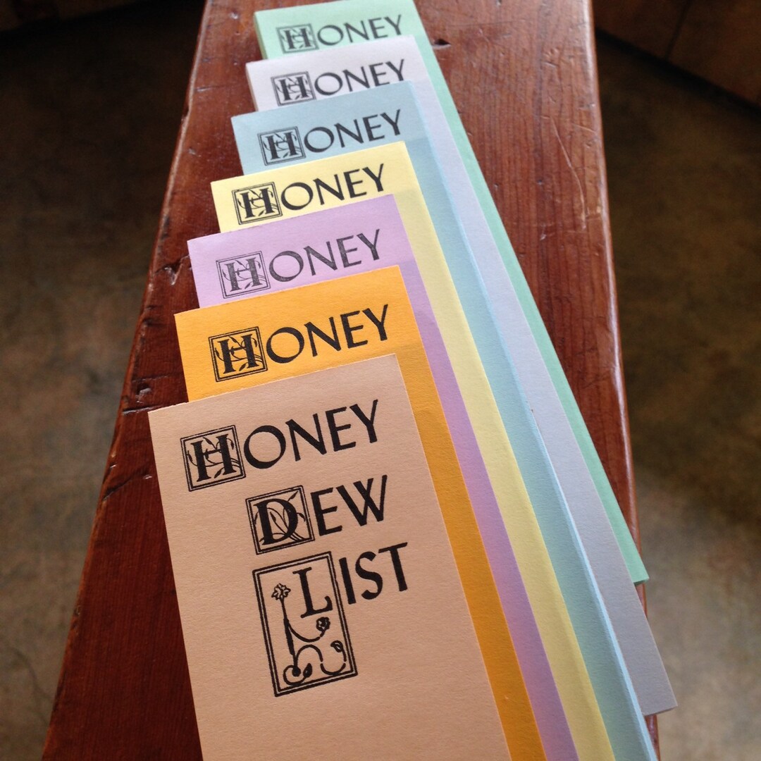 Novelty Letterpress Note Pads honey Dew List Etsy