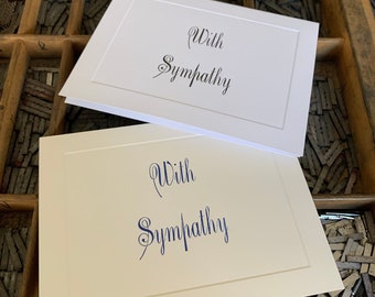 Ten Letterpress Note Cards "Sympathy" - Set of 10 cards with matching envelopes