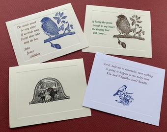 Choose any Ten Notecards with Matching Envelopes - Includes Any Listed Note Card