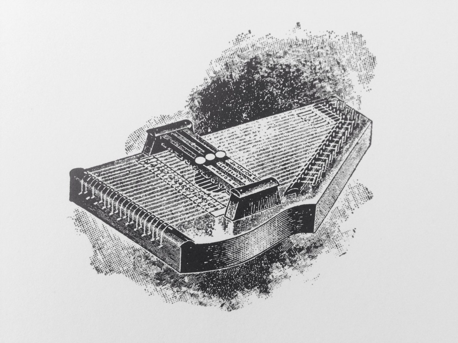 Ten Letterpress Note Cards autoharp Set of 10 Etsy