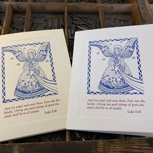 Ten Letterpress Christmas Cards Luke 2:10 - Set of 10 cards with matching envelopes