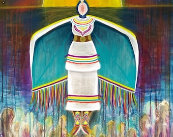Reign Fancy - Indigenous Shawl Dancer and Sunrise Art Print