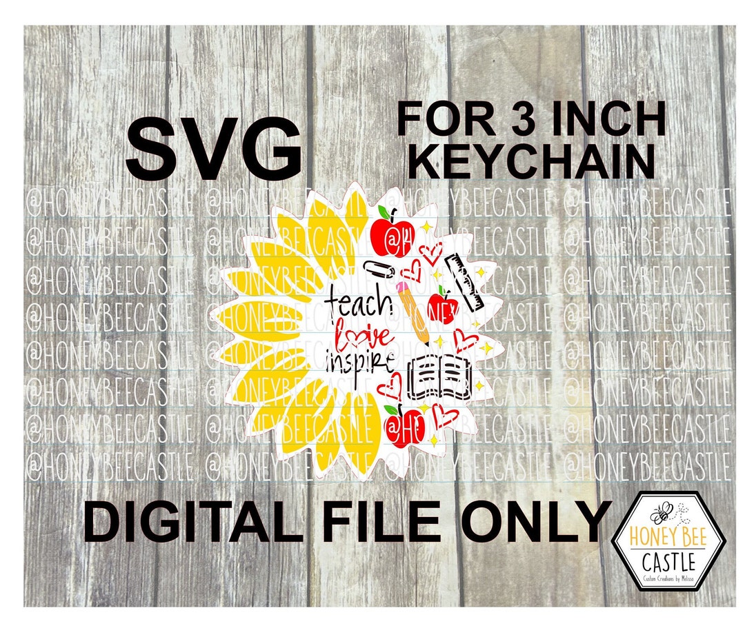 Sunflower Keychain SVG Cut Digital File - Etsy