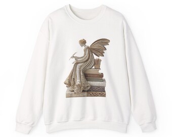 Sweat-shirt ange lecteur | Design vintage pour les amoureux des livres