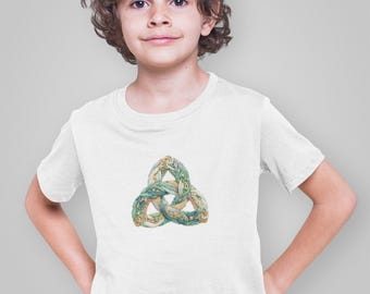 T-shirt serpent de mer à noeud celtique | Illustration du serpent triquetra