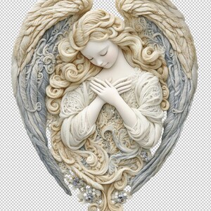 Paquete de imágenes PNG de ángeles etéreos, uso comercial (descarga instantánea) imagen 16