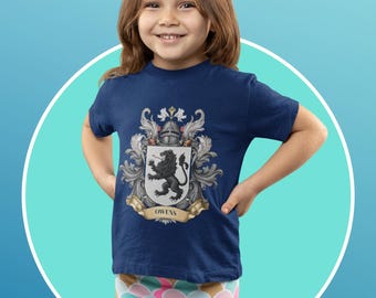 T-shirt avec écusson du lion d'Owens | Armoiries familiales Bouclier héraldique