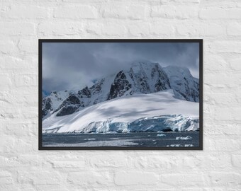 Art mural panorama de l'Antarctique, impression de paysage de grande montagne, affiche de photographie de pics de glace polaire