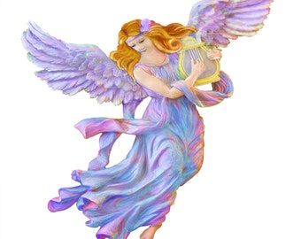 The Antique  Muse Angel - Love of Poetry Painting Instant Digital Download JPG 2.4 MB