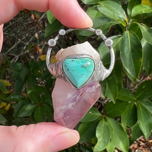 It’s always been you~ Turquoise heart and Hematite included Amethyst Scepter Quartz one of a kind gemstone talisman