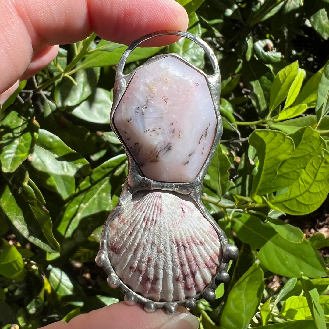 Paradise~ Peruvian Pink Opal and Scallop Sea Shell One of a Kind ...