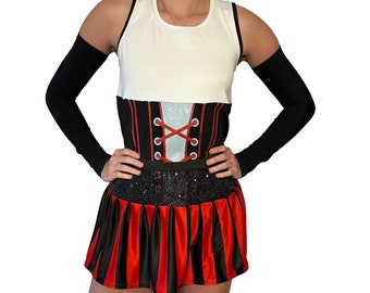 Pirate Running Costume | Swashbuckler Run Costume w/ Skirt, Racerback, and Optional Arm Sleeves